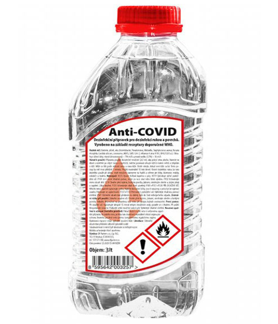 Anti COVID dezinfekční přípravek na ruce a povrchy 3 litry