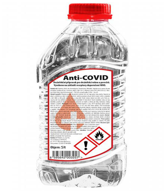 Anti COVID dezinfekční přípravek na ruce a povrchy 5 litrů